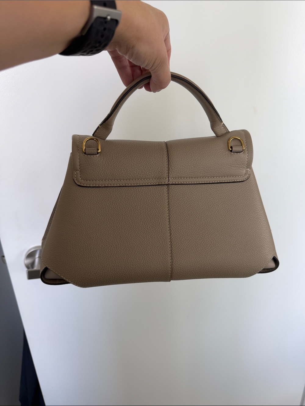 Polène Mokki Mini Handbag Purse Textured Taupe - Picture 4 of 9